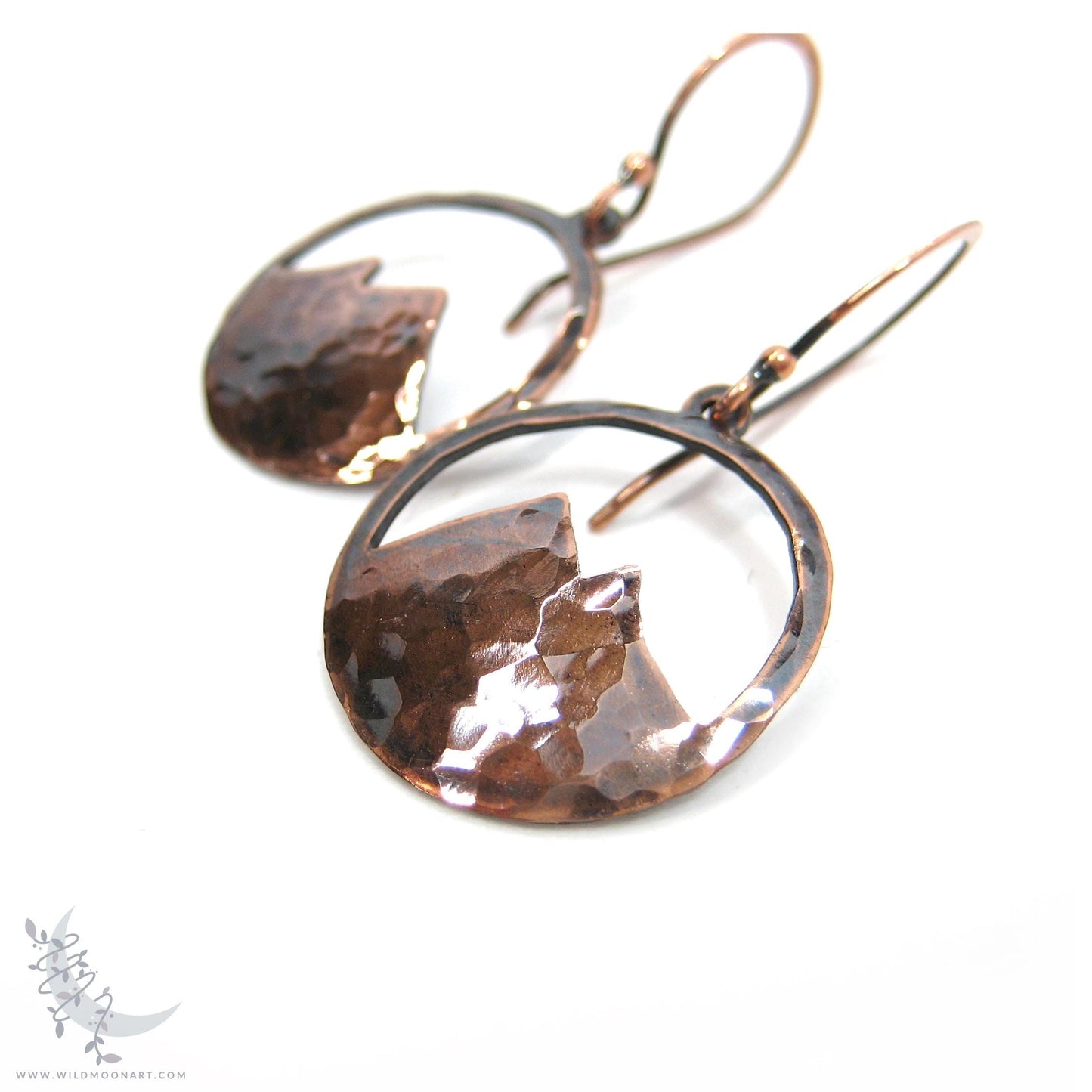 Mountain Earrings · Hammered Antiqued Copper Minimalist Colorado Dangle Earrings