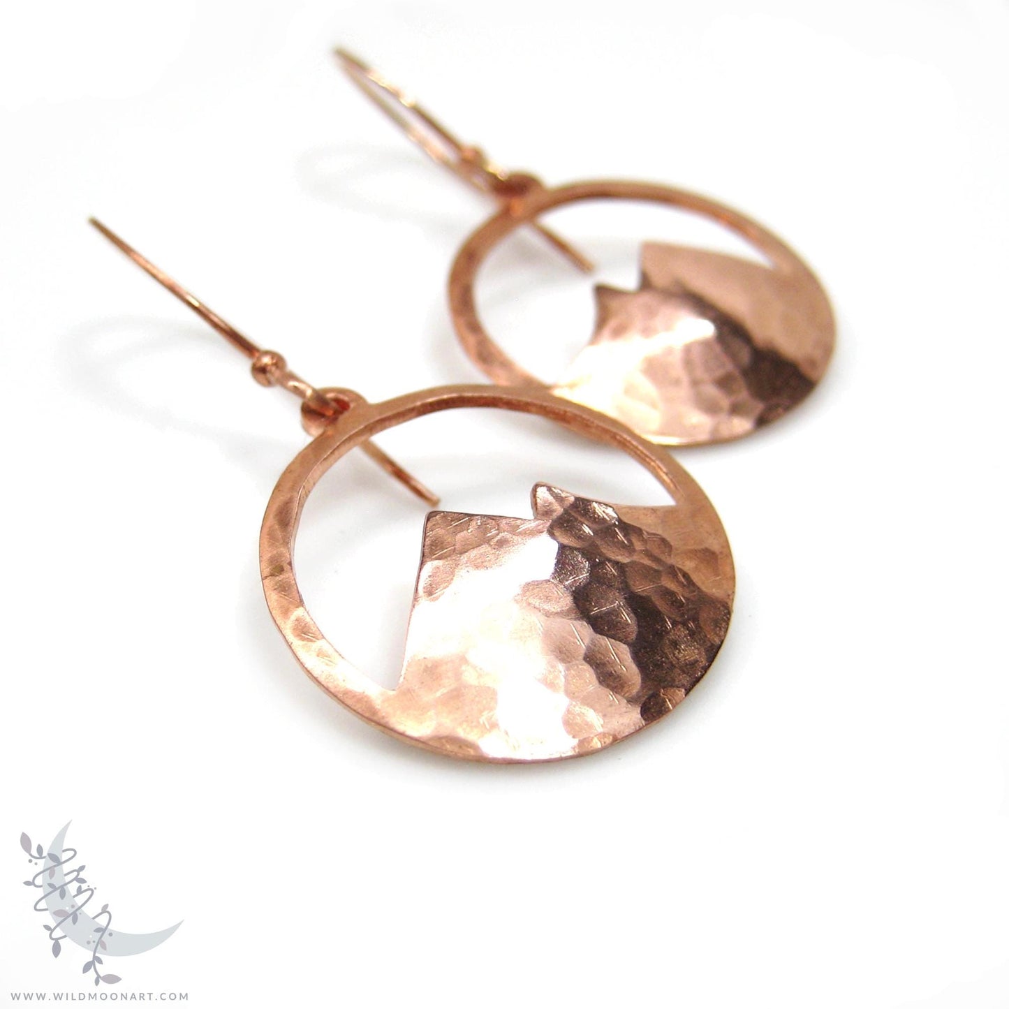 Mountain Earrings · Hammered Copper Minimalist Colorado Dangle Earrings