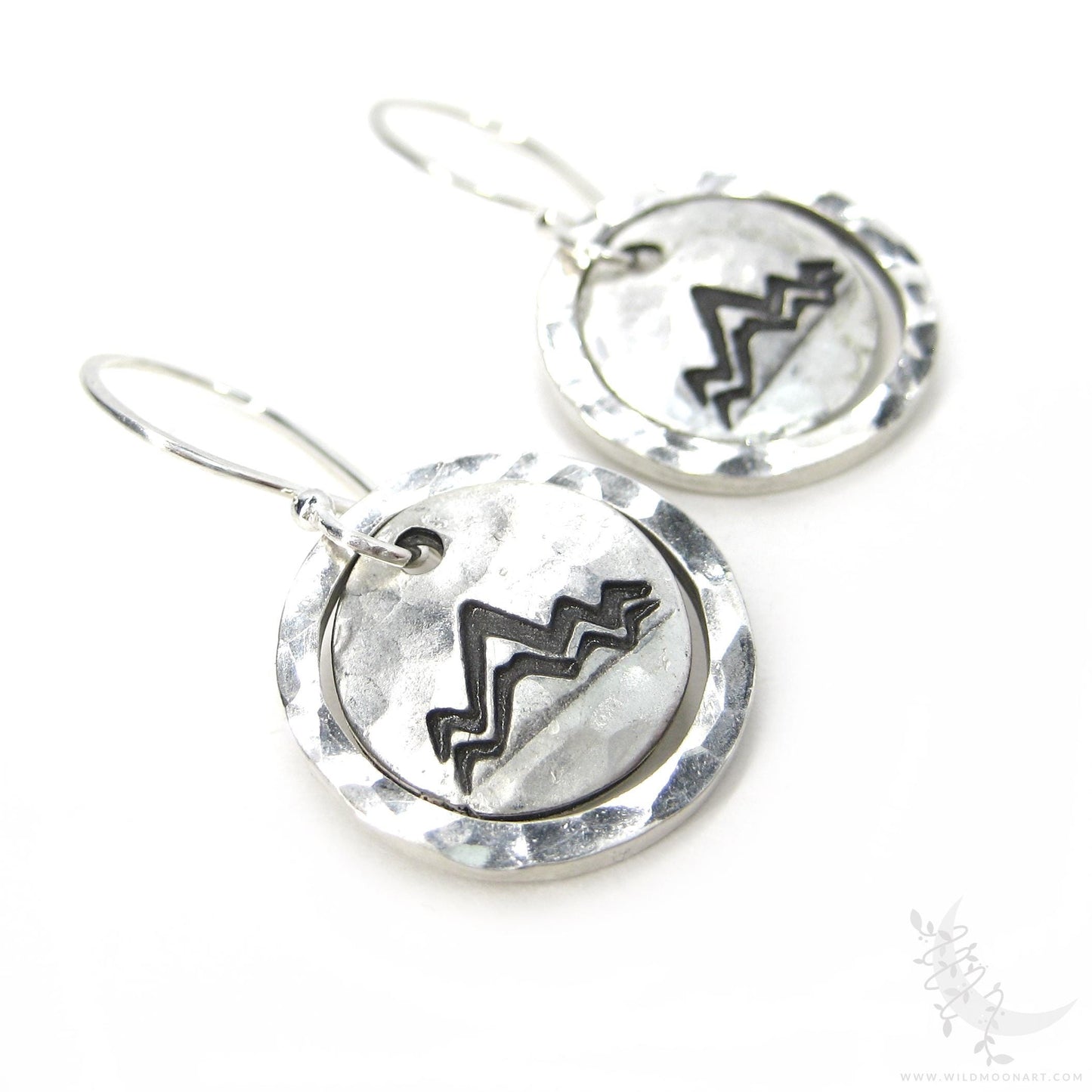 Mountain Earrings · Hand Hammered Sterling Silver Dangle Earrings