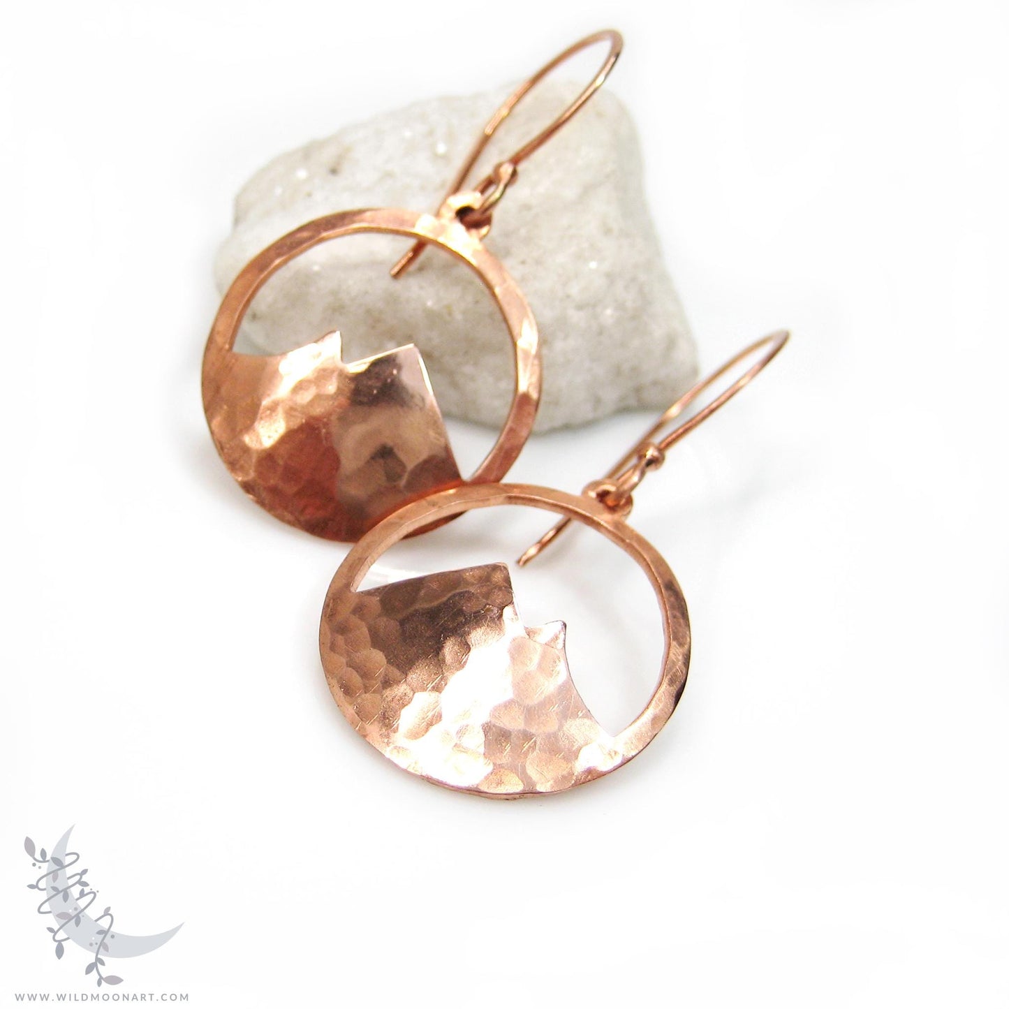 Mountain Earrings · Hammered Copper Minimalist Colorado Dangle Earrings