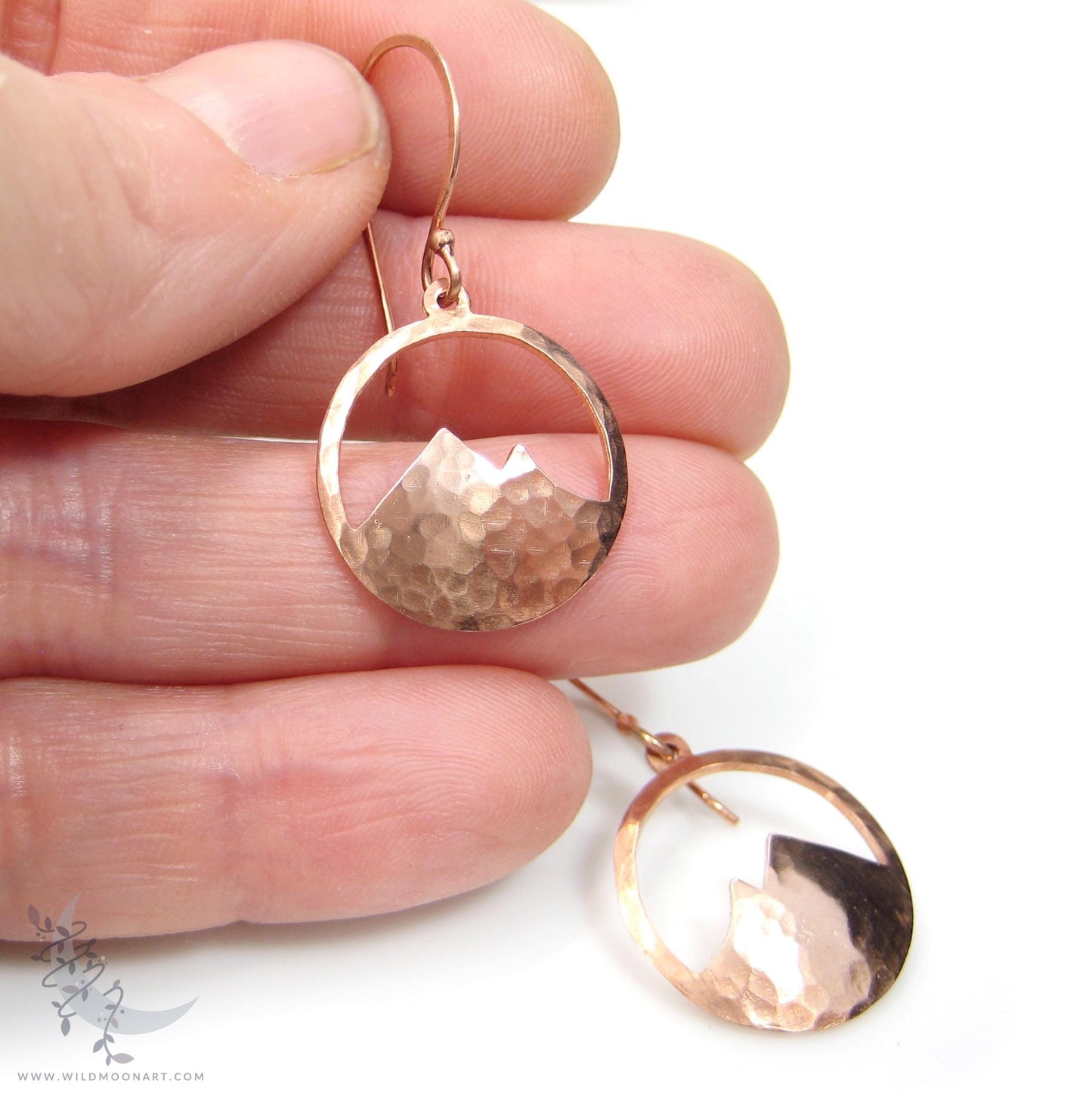 Mountain Earrings · Hammered Copper Minimalist Colorado Dangle Earrings