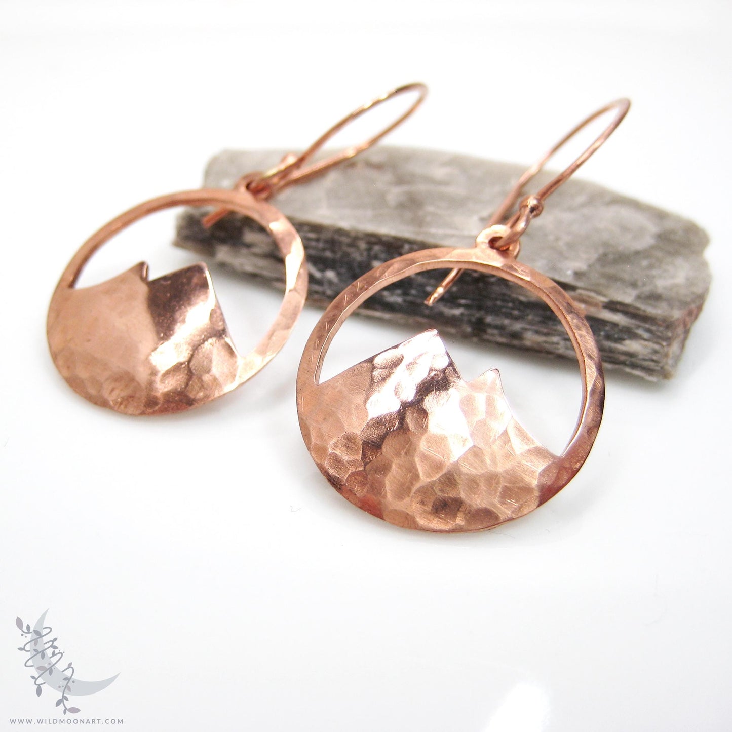 Mountain Earrings · Hammered Copper Minimalist Colorado Dangle Earrings