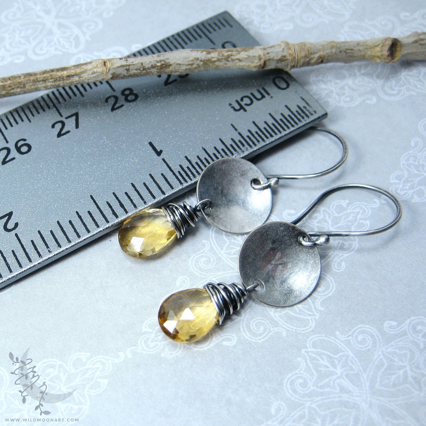 Golden Citrine Earrings · Sterling Silver Dangle Earrings