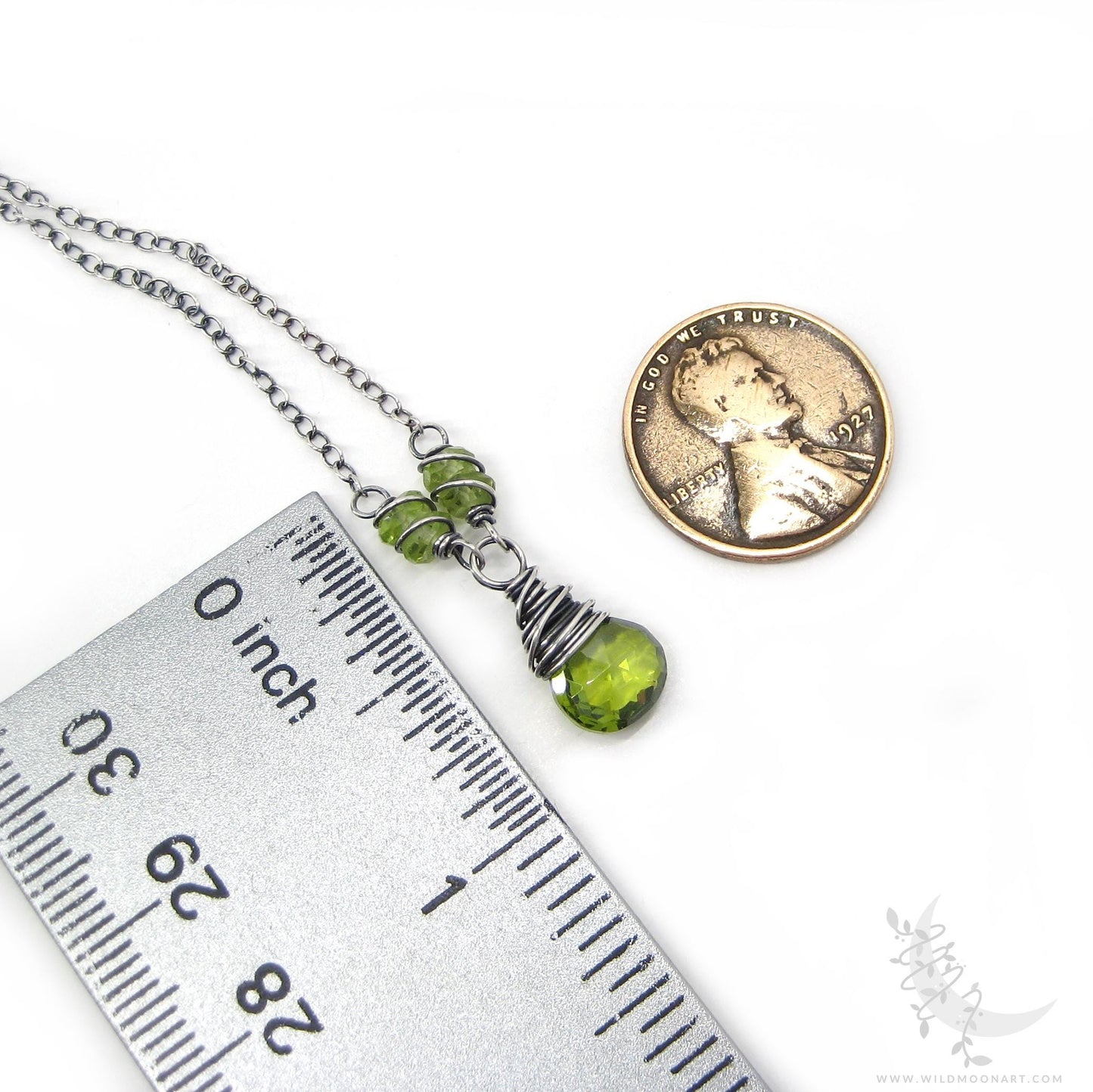 Peridot & Sterling Silver Necklace · Dainty Peridot Pendant