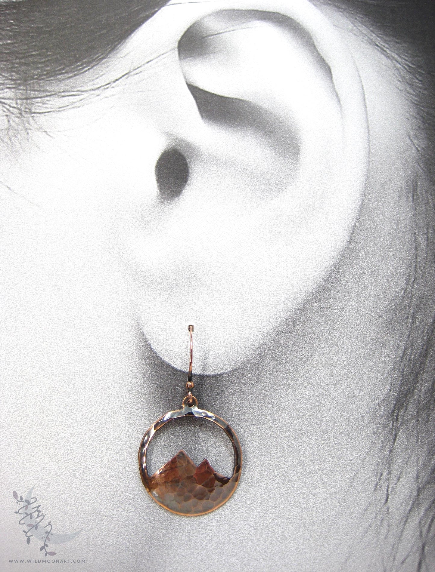 Mountain Earrings · Hammered Antiqued Copper Minimalist Colorado Dangle Earrings