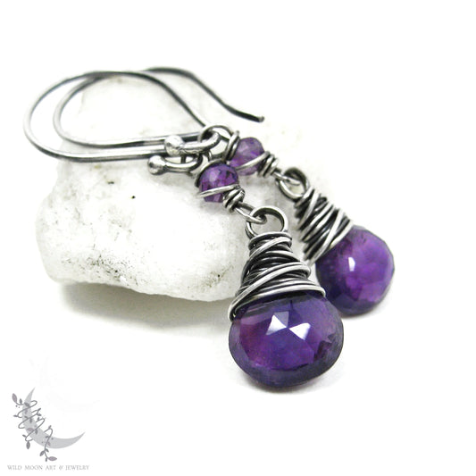 Amethyst Earrings · Sterling Silver Dangle Earrings