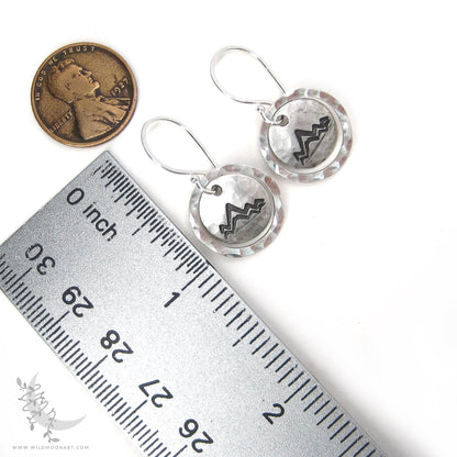 Mountain Earrings · Hand Hammered Sterling Silver Dangle Earrings
