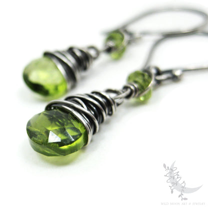 Peridot & Sterling Silver Dangle Earrings