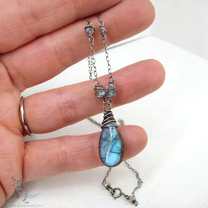 Labradorite Necklace · Handmade Sterling Silver Labradorite Pendant