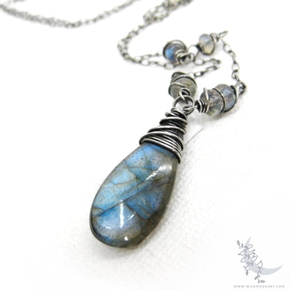 Labradorite Necklace · Handmade Sterling Silver Labradorite Pendant