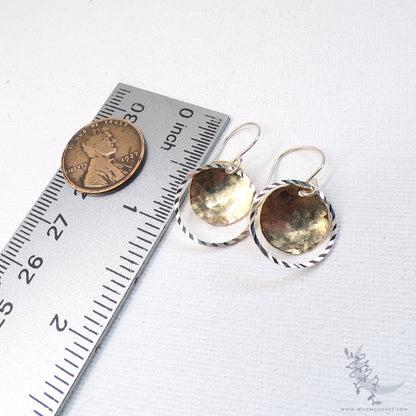 Gold & Silver Earrings · Mixed Metal Hammered Dangle Earrings