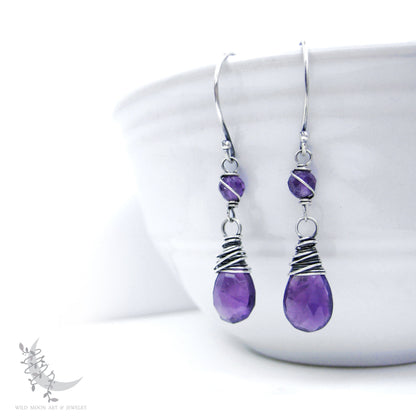 Amethyst Earrings · Sterling Silver Amethyst Dangle Earrings
