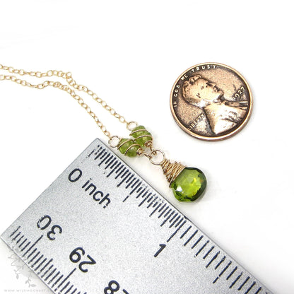 Peridot Necklace · 14k Gold Filled Peridot Pendant
