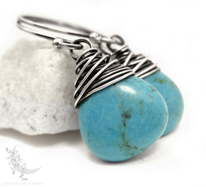 Turquoise Earrings · Sterling Silver Dangle Earrings