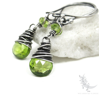 Peridot & Sterling Silver Dangle Earrings