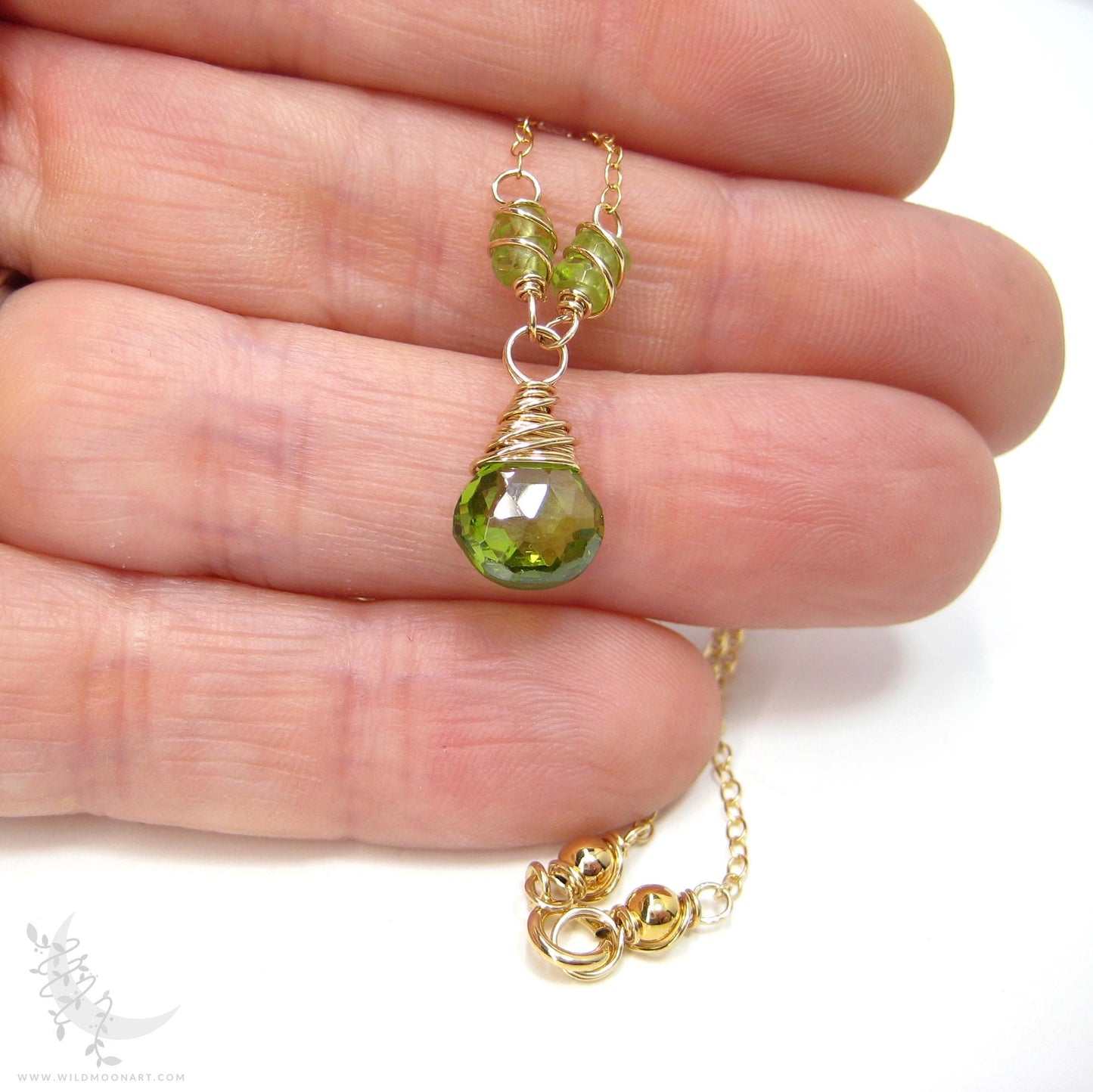 Peridot Necklace · 14k Gold Filled Peridot Pendant