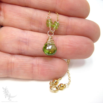 Peridot Necklace · 14k Gold Filled Peridot Pendant