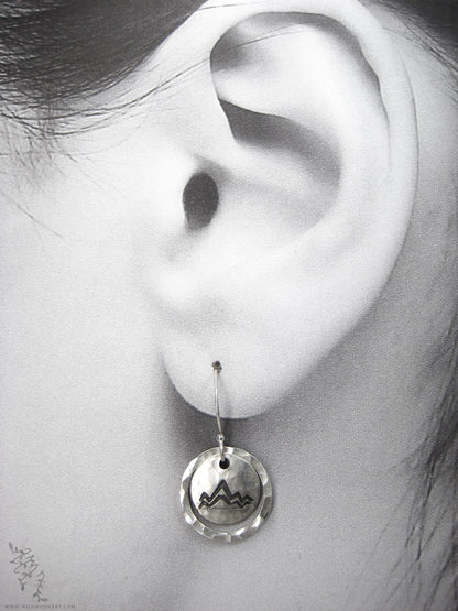 Mountain Earrings · Hand Hammered Sterling Silver Dangle Earrings