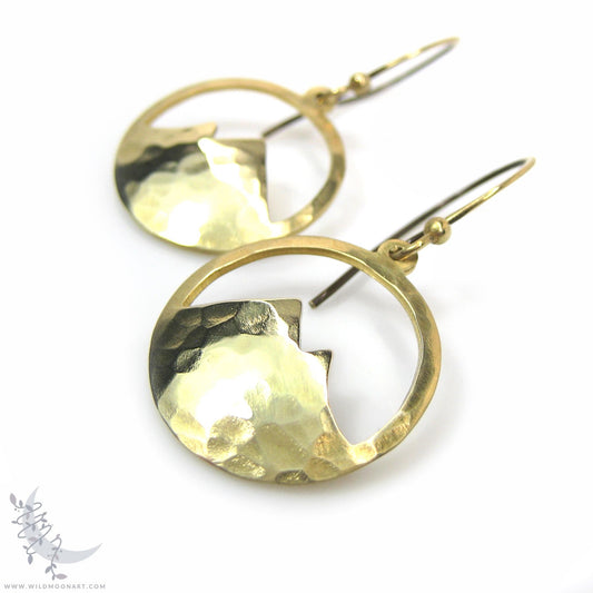 Mountain Earrings · Hammered Brass Minimalist Colorado Dangle Earrings
