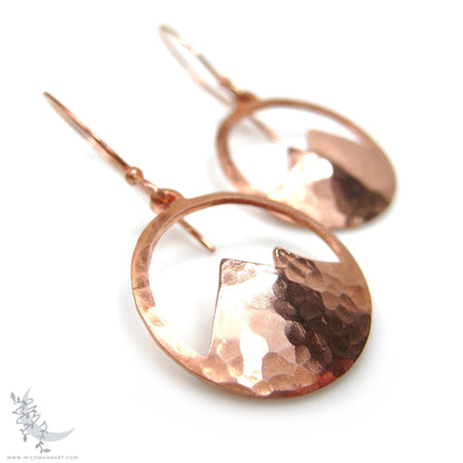 Mountain Earrings · Hammered Copper Minimalist Colorado Dangle Earrings