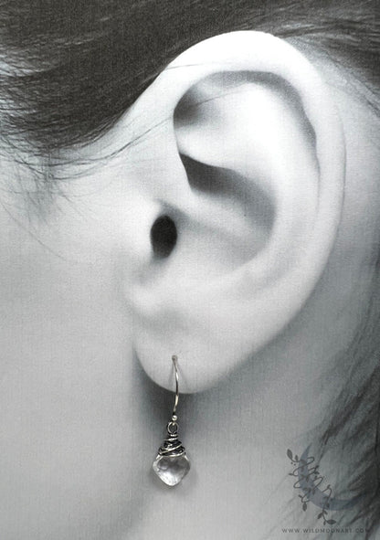 Rock Crystal Quartz Earrings · Sterling Silver Dangle Earrings