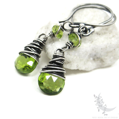 Peridot & Sterling Silver Dangle Earrings