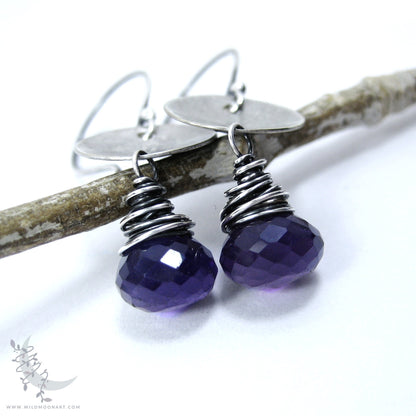 Amethyst Dangle Earrings · Sterling Silver