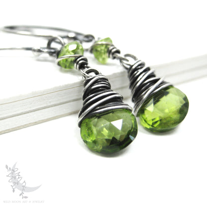 Peridot & Sterling Silver Dangle Earrings