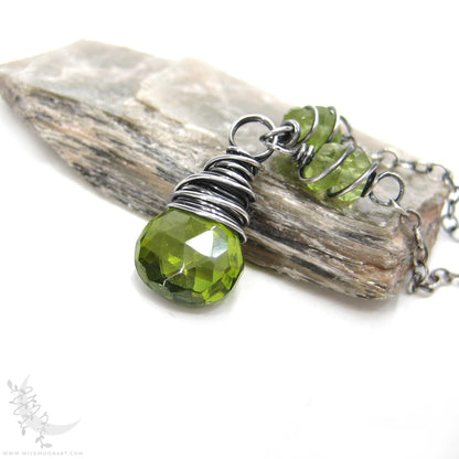 Peridot & Sterling Silver Necklace · Dainty Peridot Pendant