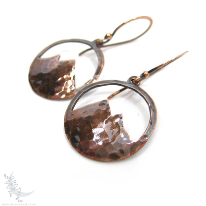 Mountain Earrings · Hammered Antiqued Copper Minimalist Colorado Dangle Earrings