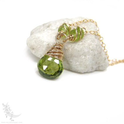 Peridot Necklace · 14k Gold Filled Peridot Pendant
