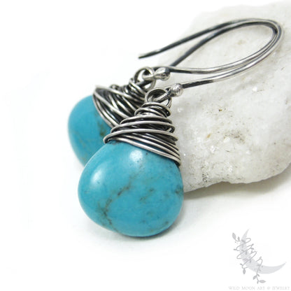 Turquoise Earrings · Sterling Silver Dangle Earrings