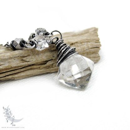 Quartz Herkimer Diamond Necklace · Sterling Silver Necklace Pendant