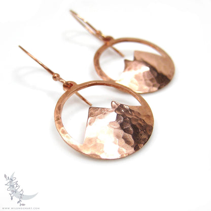 Mountain Earrings · Hammered Copper Minimalist Colorado Dangle Earrings