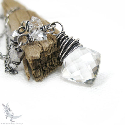 Quartz Herkimer Diamond Necklace · Sterling Silver Necklace Pendant