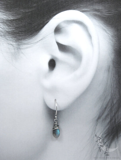 Labradorite Earrings · Sterling Silver Dangle Earrings