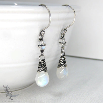 Moonstone Earrings · Sterling Silver Dangle Earrings