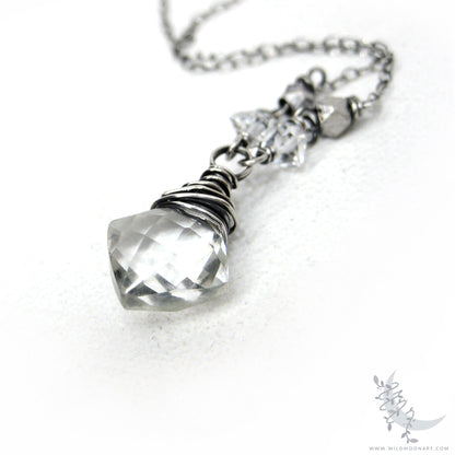 Quartz Herkimer Diamond Necklace · Sterling Silver Necklace Pendant