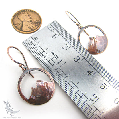 Mountain Earrings · Hammered Antiqued Copper Minimalist Colorado Dangle Earrings