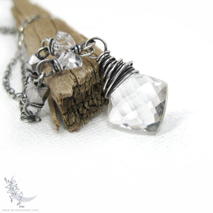 Quartz Herkimer Diamond Necklace · Sterling Silver Necklace Pendant