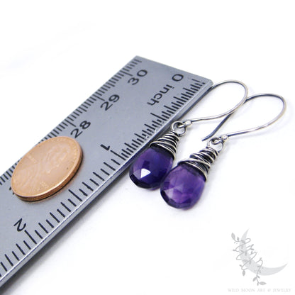 Amethyst Earrings · Handmade Sterling Silver Dangle Earrings