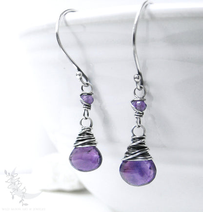 Amethyst Earrings · Sterling Silver Dangle Earrings