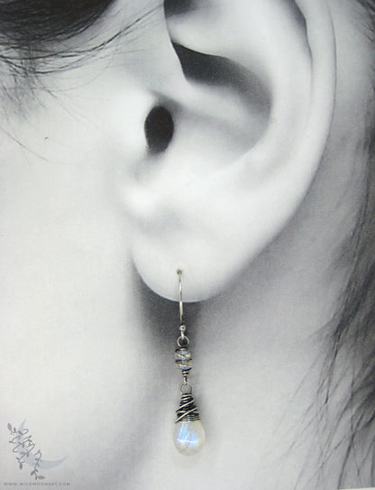 Moonstone Earrings · Sterling Silver Dangle Earrings