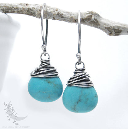 Turquoise Earrings · Sterling Silver Dangle Earrings
