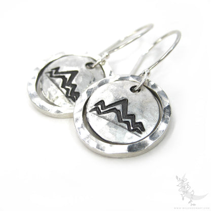 Mountain Earrings · Hand Hammered Sterling Silver Dangle Earrings
