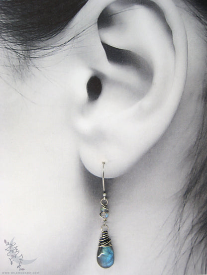 Labradorite Earrings · Handmade Sterling Silver Dangle Earrings