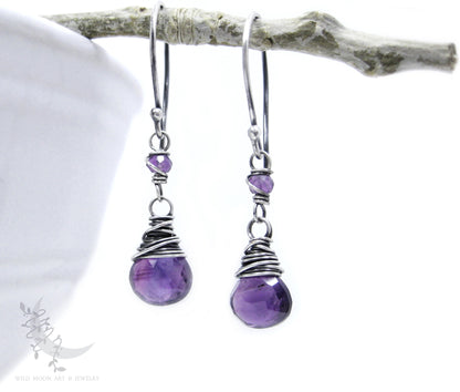 Amethyst Earrings · Sterling Silver Dangle Earrings