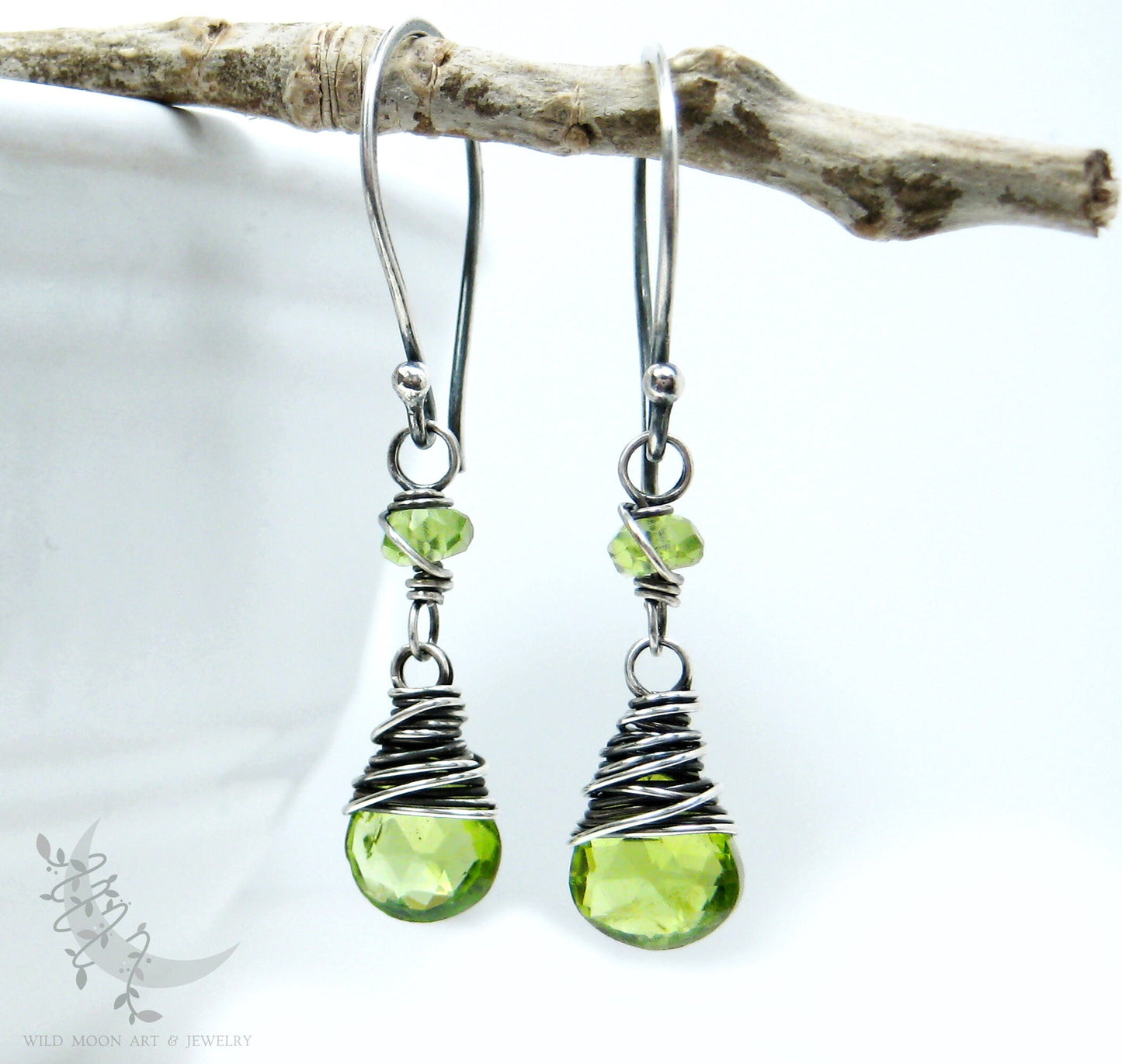 Peridot & Sterling Silver Dangle Earrings