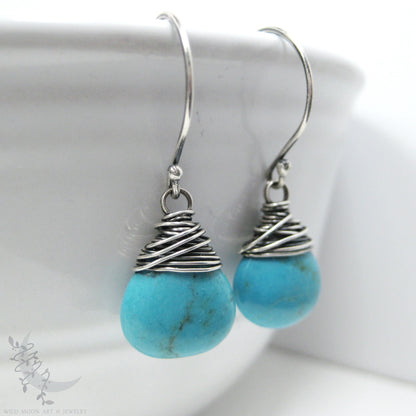 Turquoise Earrings · Sterling Silver Dangle Earrings