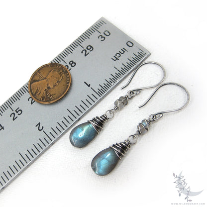 Labradorite Earrings · Handmade Sterling Silver Dangle Earrings
